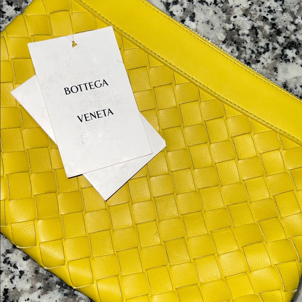 Bottega Veneta Yellow Woven Leather Bag